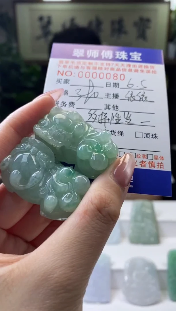 翡翠未镶嵌颈饰貔貅多样性发一