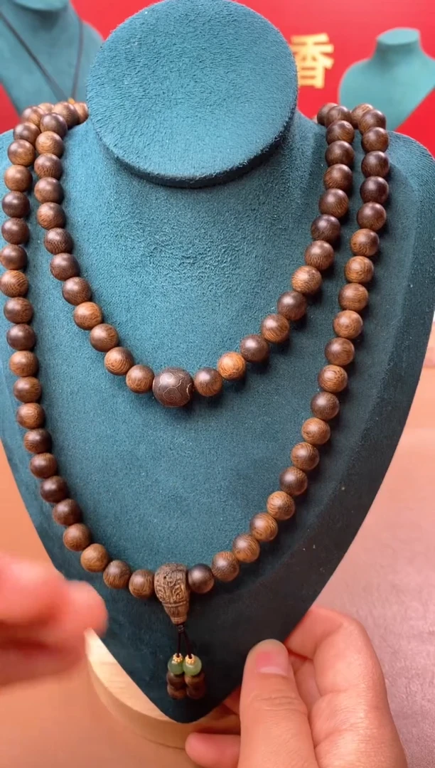 【闪购商品】沉香手串M沉水芽庄黄棋玉化瘤疤08*108设计款