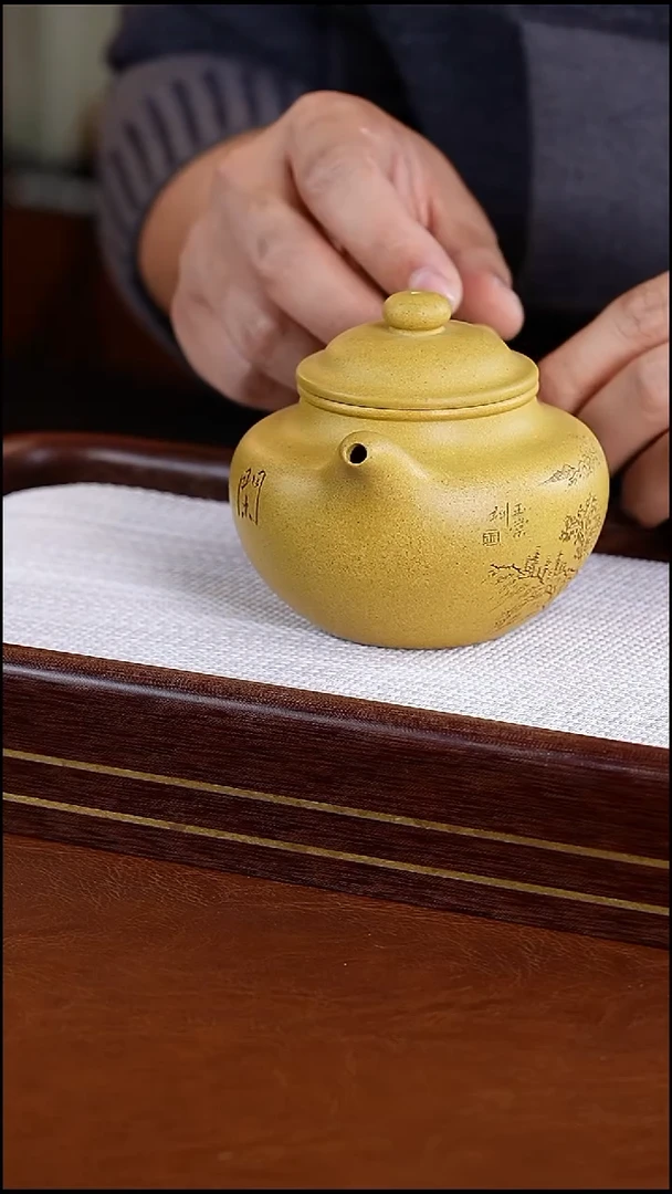 茶壶紫砂范振黄金段莲子壶