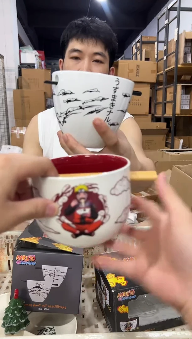 瓷片原盒火影拉面碗2件套
