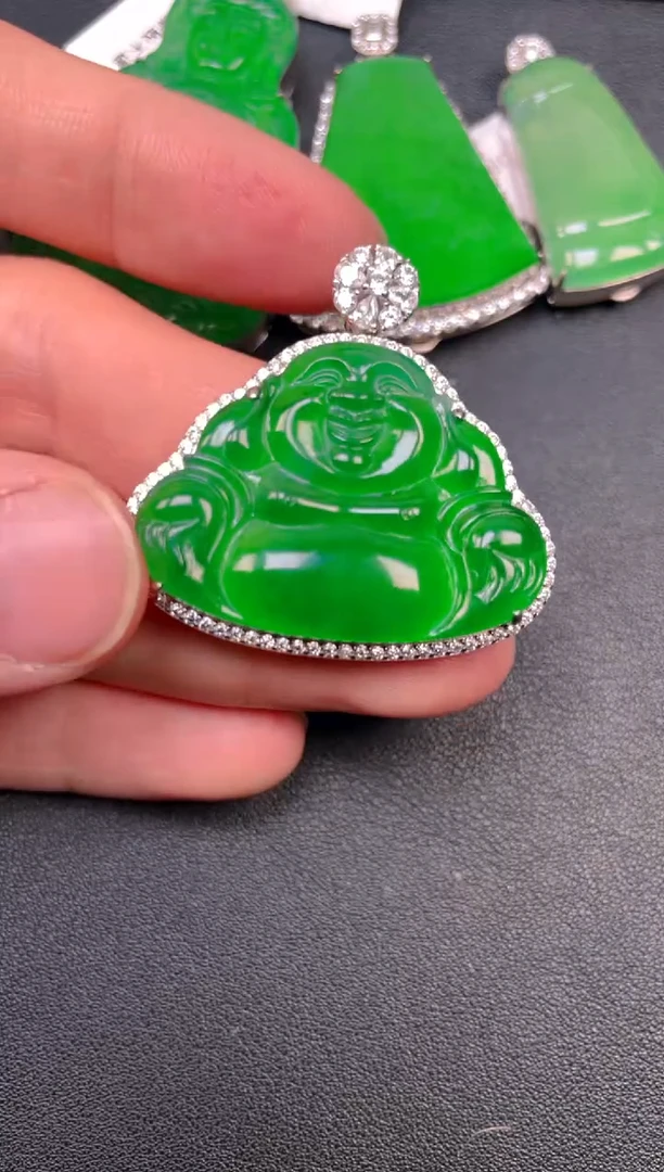 吊坠(不含链)银S925镶嵌翡翠吊坠