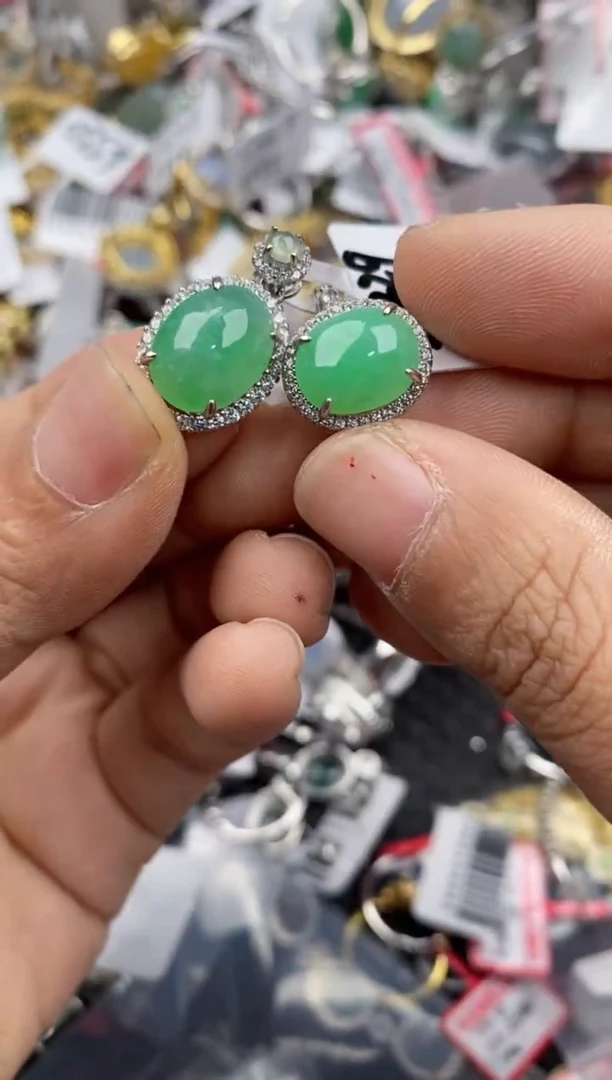 银S925镶嵌戒指翡翠2222----1