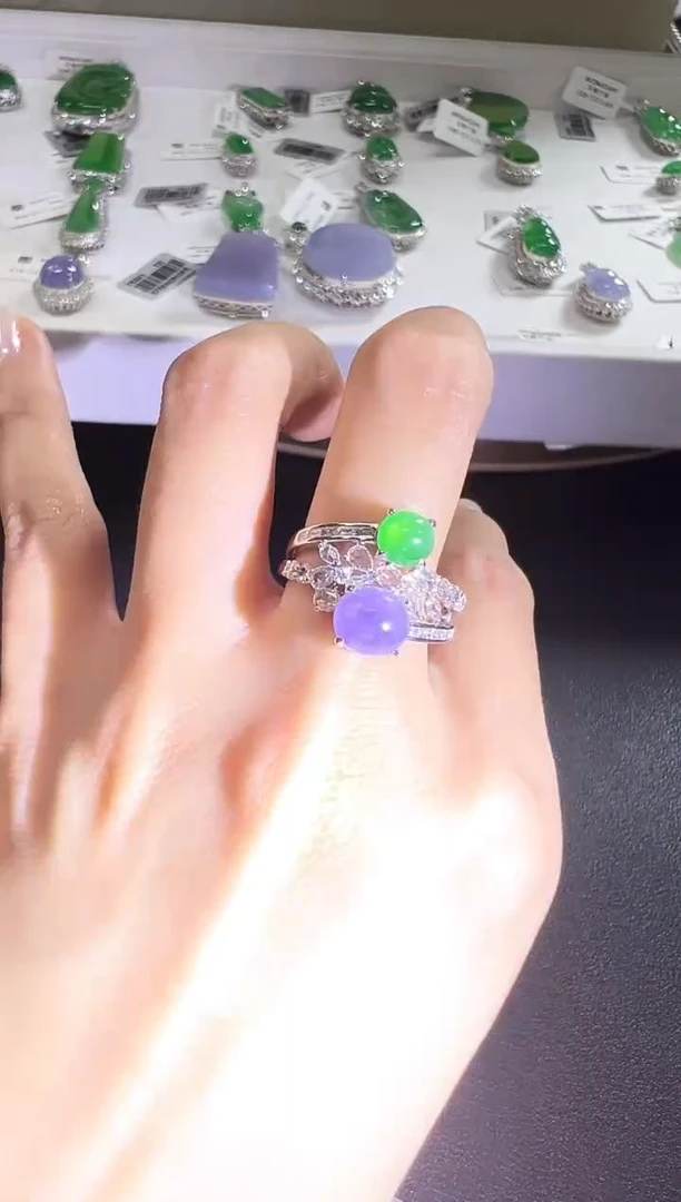 18K金镶嵌戒指翡翠KHF1122-007