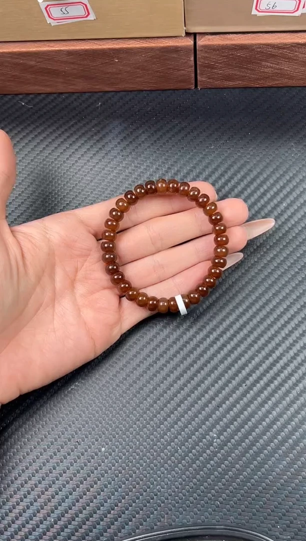 未镶嵌手串和田玉且末金山微色差手串卡5*7