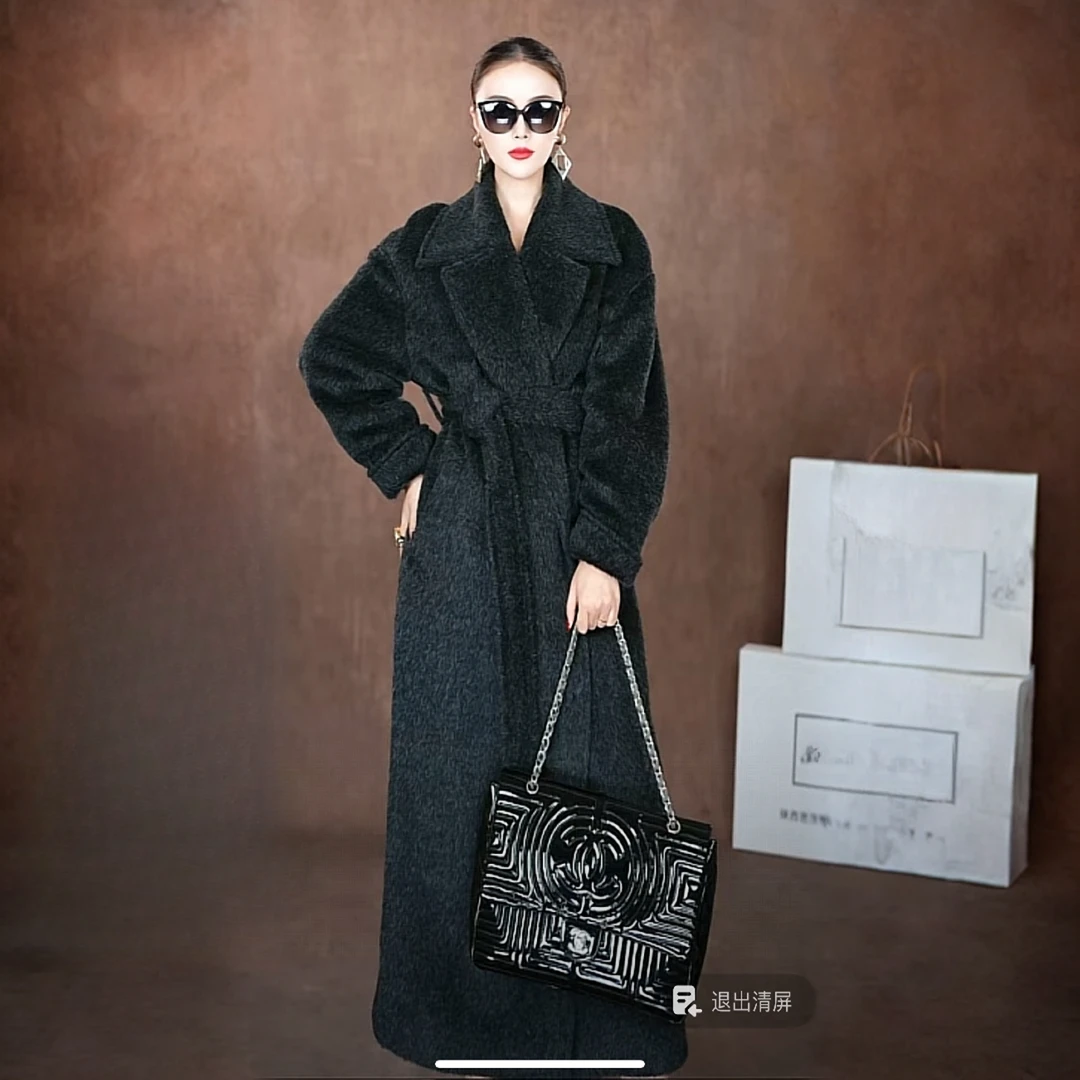 【苍灰衣】25年冬季羊毛大衣宽松型保暖复古外套中长款秋冬气质毛呢