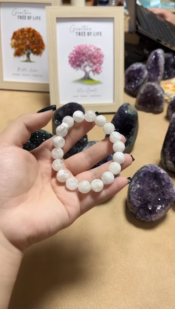 未镶嵌手链水晶总**睡27-5白幽灵手串10mm+