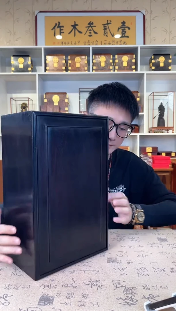 木小叶紫檀 大抽拉盒39.5*24.5*18.5瑕疵