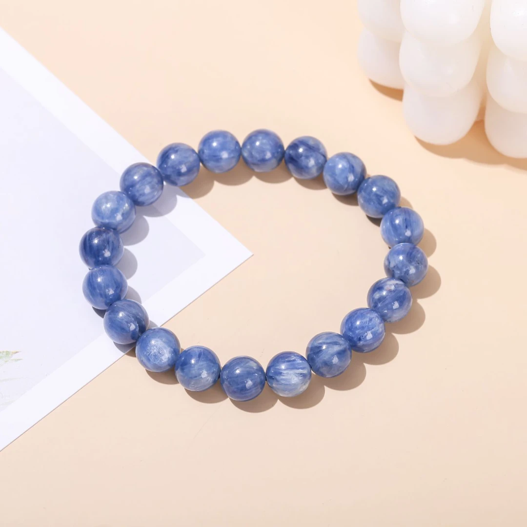 合成（培育）尖晶石天然巴西蓝晶石手链多样性发一