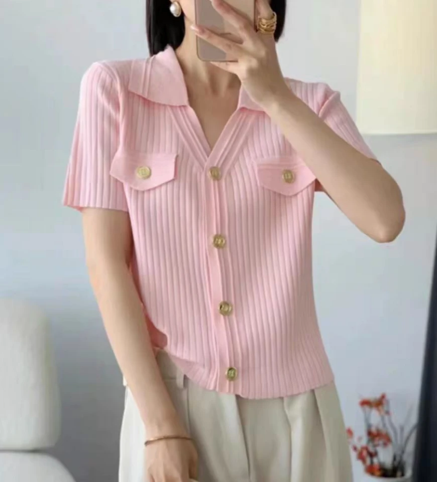 【蝴蝶】A301-A350号 春夏新款气质轻奢针织衫短袖  拍对应编号