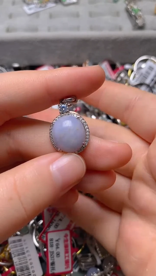 银S925镶嵌戒指翡翠百内无证书