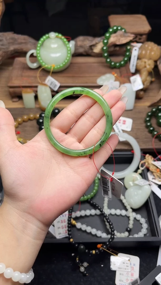未镶嵌手镯和田玉俄料爆米花叮当镯 57圈 9015977