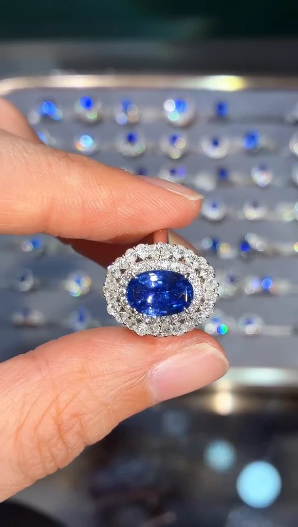 戒指蓝宝石18K金镶嵌【闪购】2.53ct/七天鉴赏/矢车菊