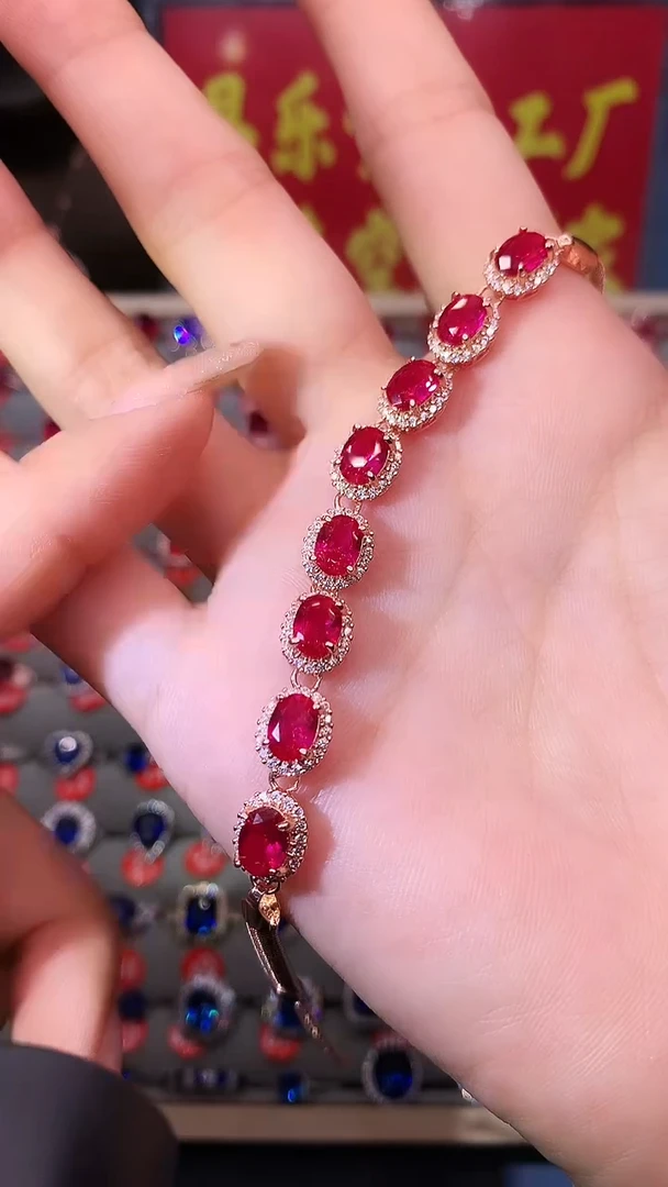 【闪购商品】红宝石手链银S925镶嵌111111