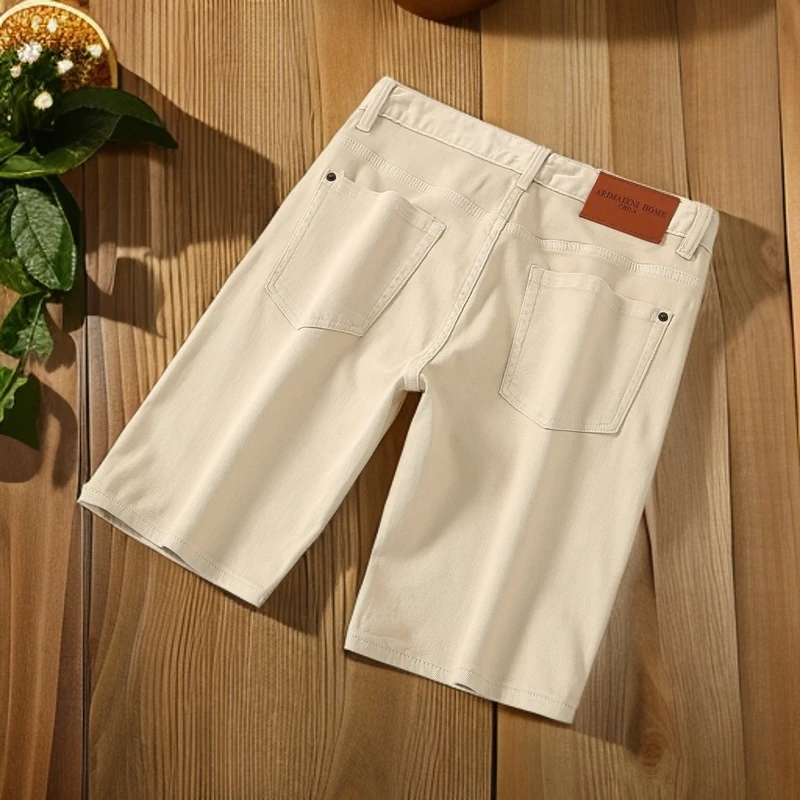 维斯克纳时尚新款夏季薄款黑色牛仔短裤男五分裤休闲时尚潮流弹力