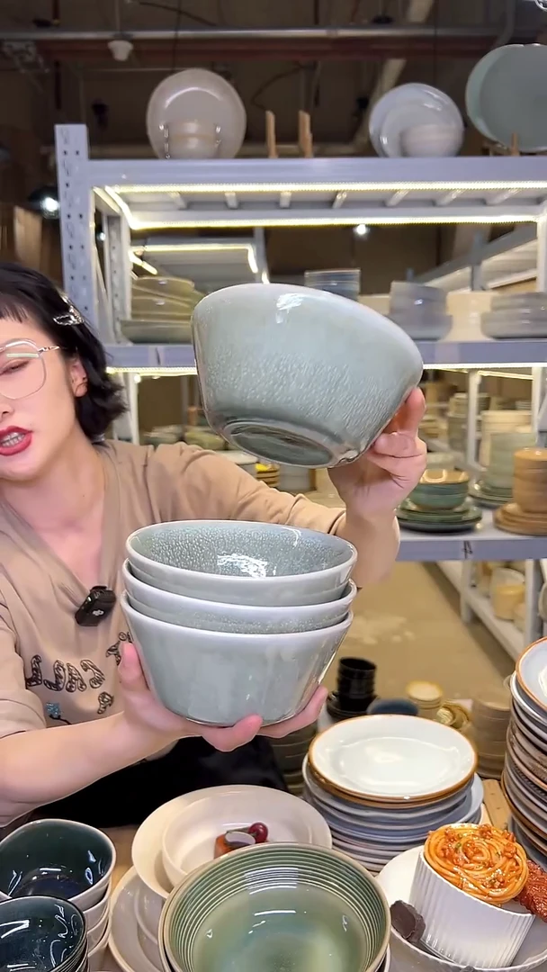 瓷39外贸尾货高温釉下彩陶瓷餐具默认微瑕