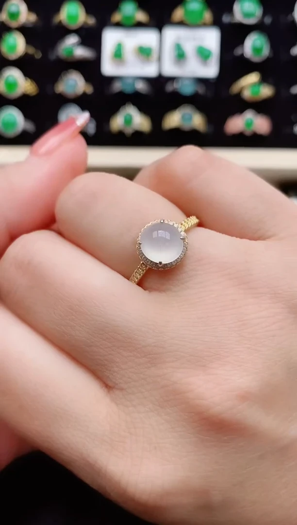 【闪购商品】翡翠戒指银S925镶嵌85050