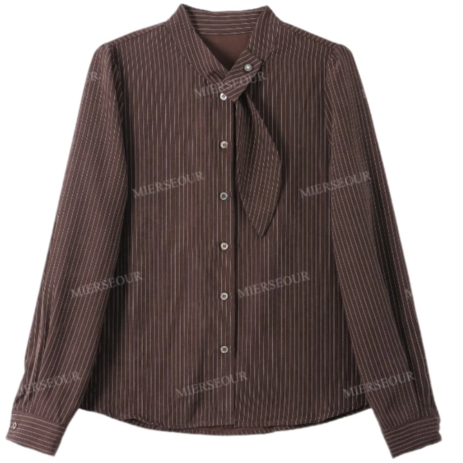 2025新款【四季青小封家轻奢】简约竖条纹衬衫上衣8992303