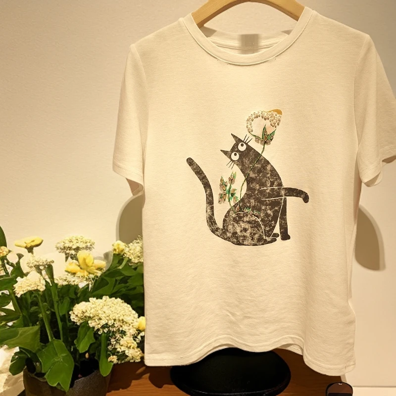 印花短袖圆领T恤卡通夏季简约百搭常规款