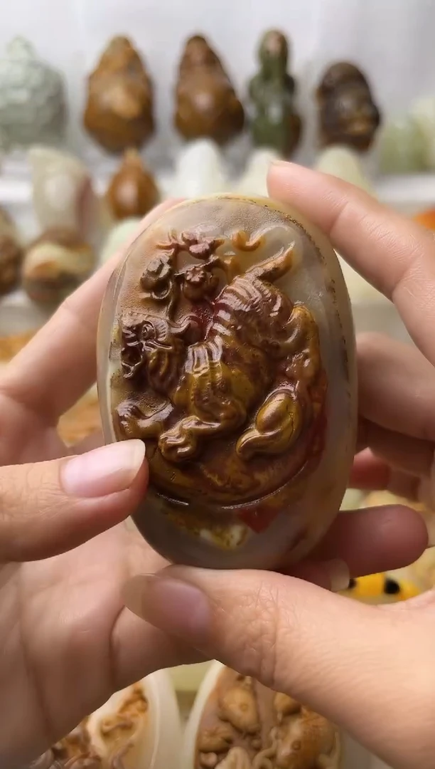 石材方解石棉纹正常不退换虎微瑕