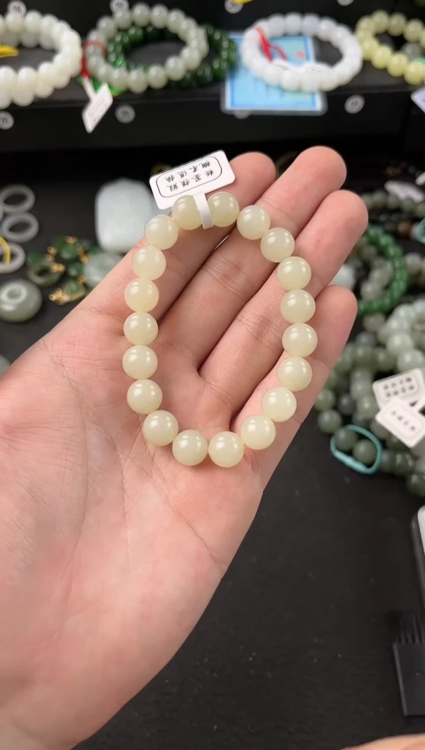 【闪购商品】和田玉手串未镶嵌若羌黄口卡10微色差