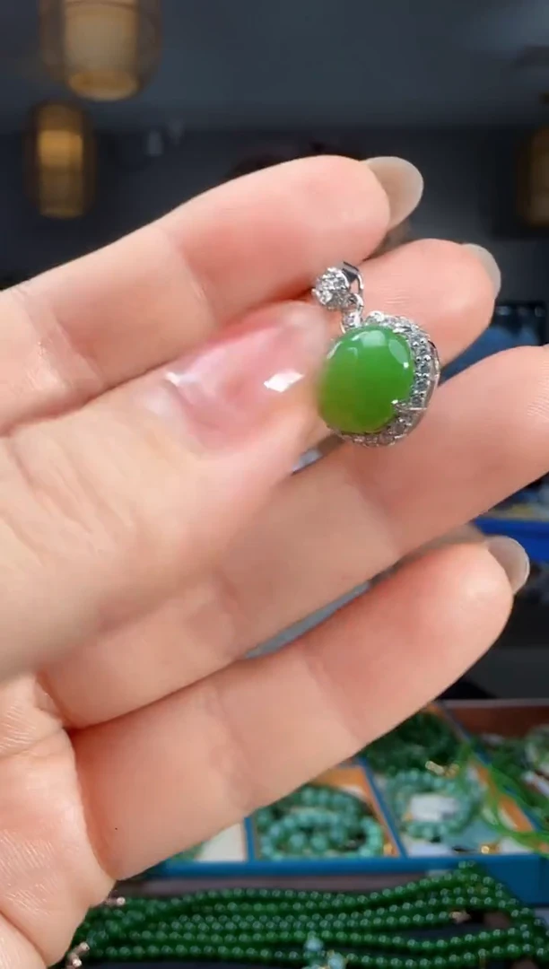 吊坠(不含链)银S925镶嵌和田玉1