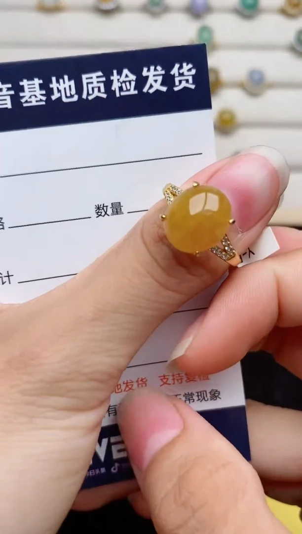 银S925镶嵌戒指翡翠1