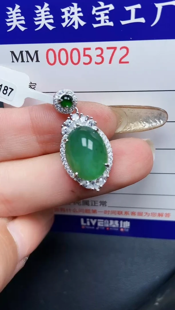 【闪购商品】翡翠颈饰银S925镶嵌5373