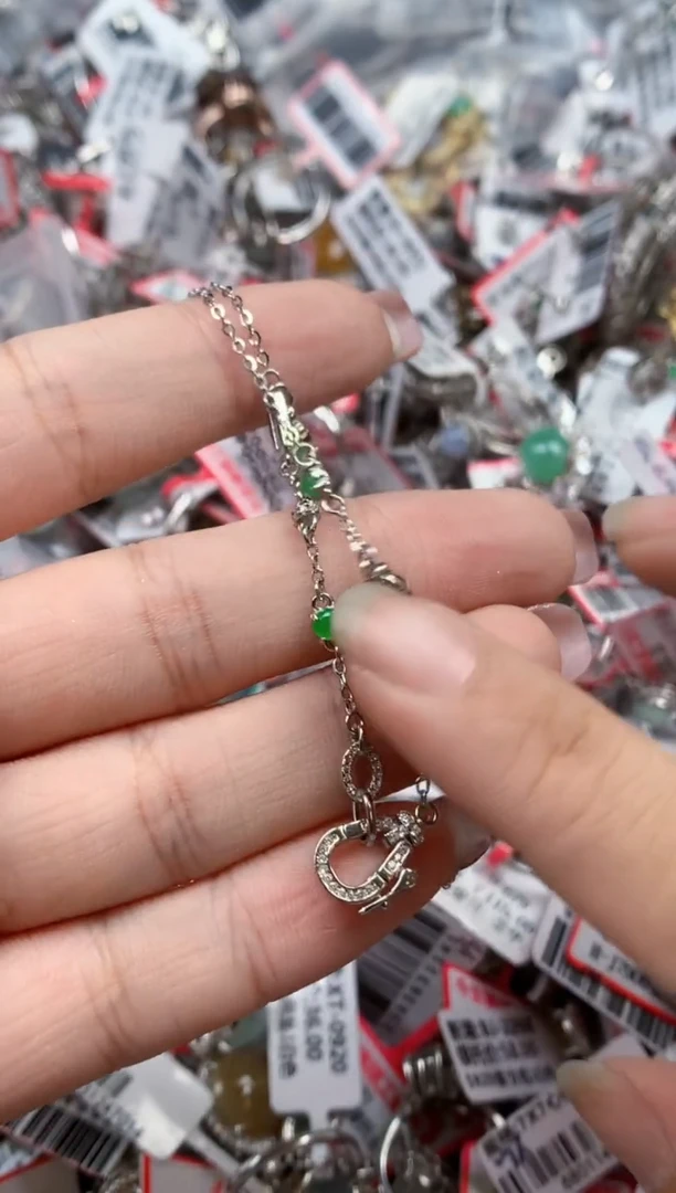 银S925镶嵌戒指翡翠天然A货缅甸翡翠