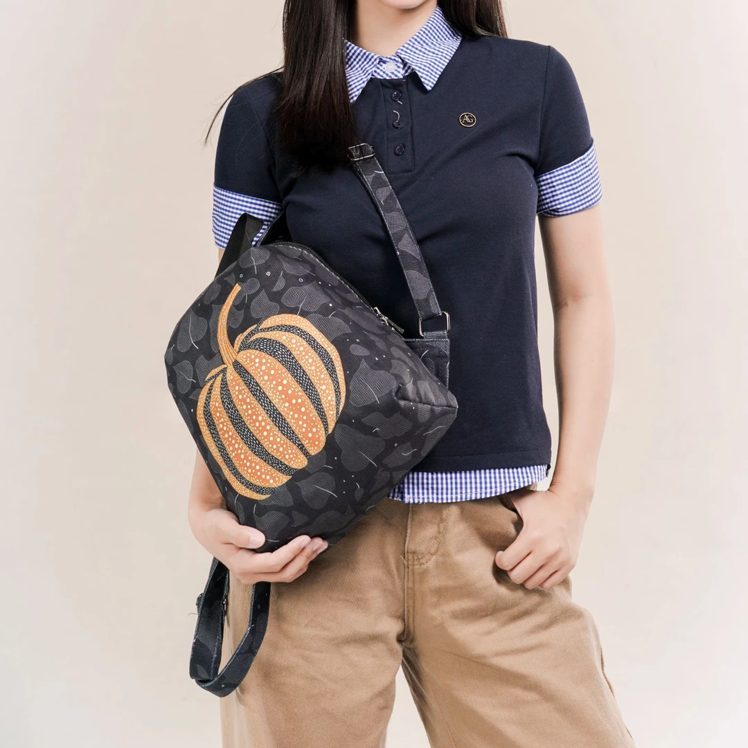 无则艺【mini双肩包】波点南瓜中性简约休闲大学生布包潮流个性成人