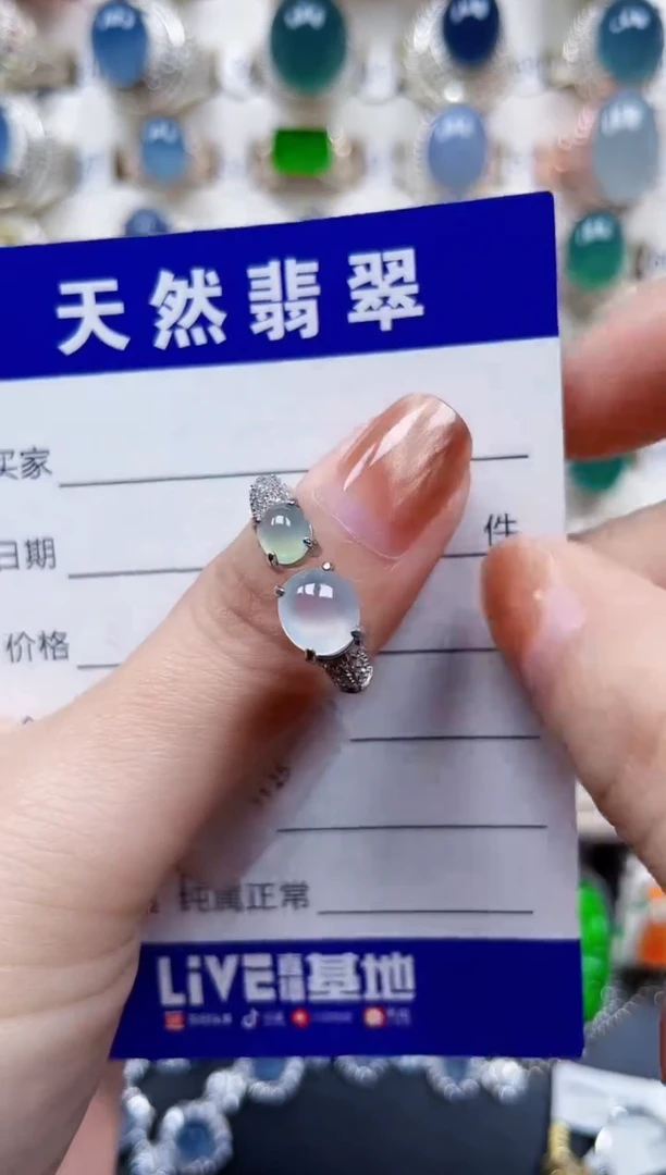 银S925镶嵌戒指翡翠727