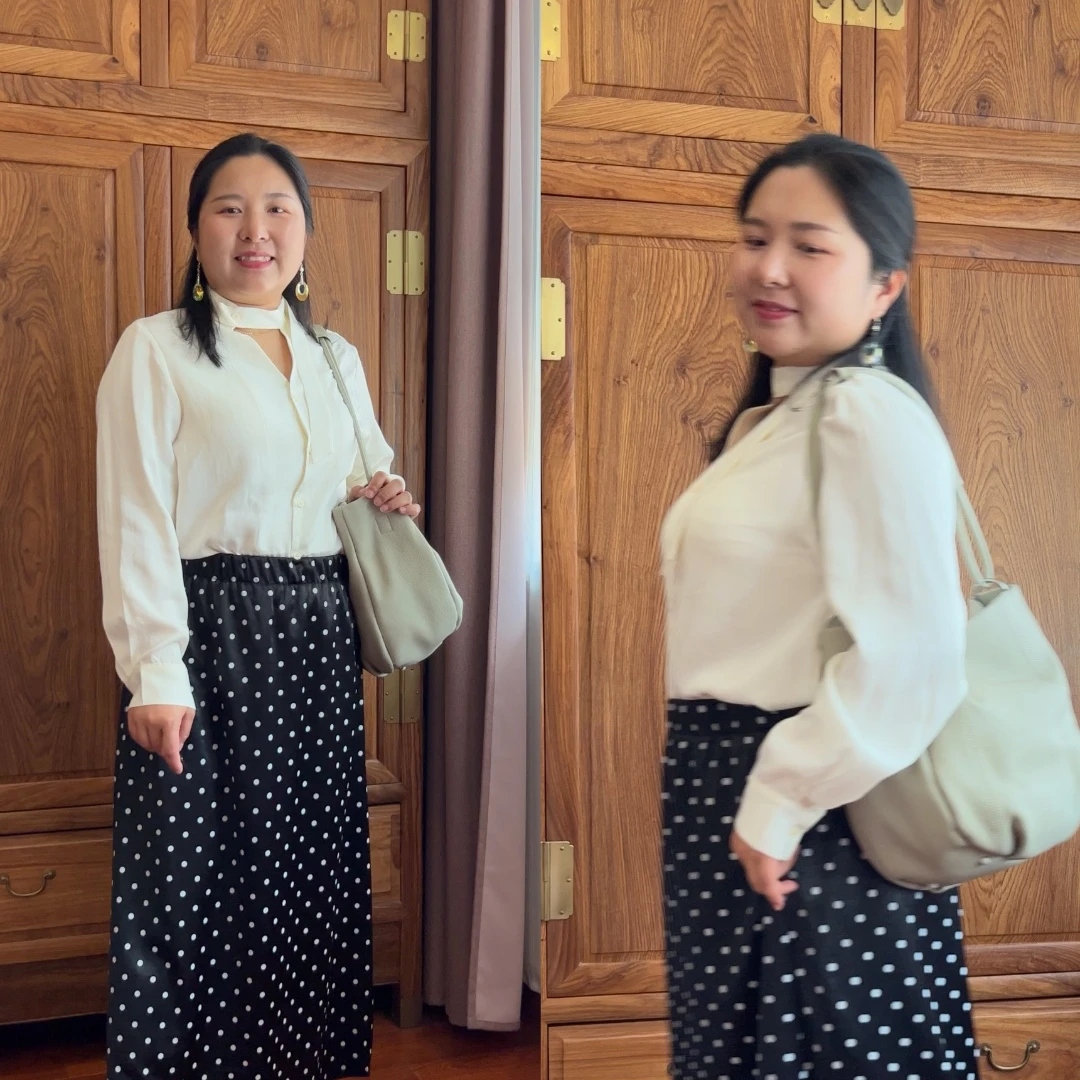 JING•柔软舒适长袖V领带飘带上衣春日出游通勤必备衬衣衣服职场