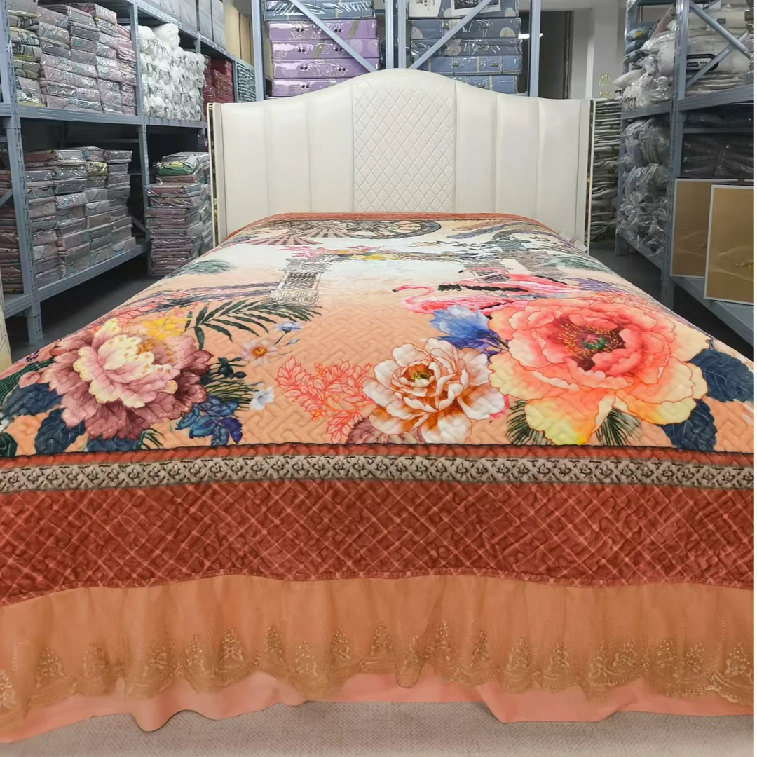 云毯小轩窗加厚加绒蕾丝床裙