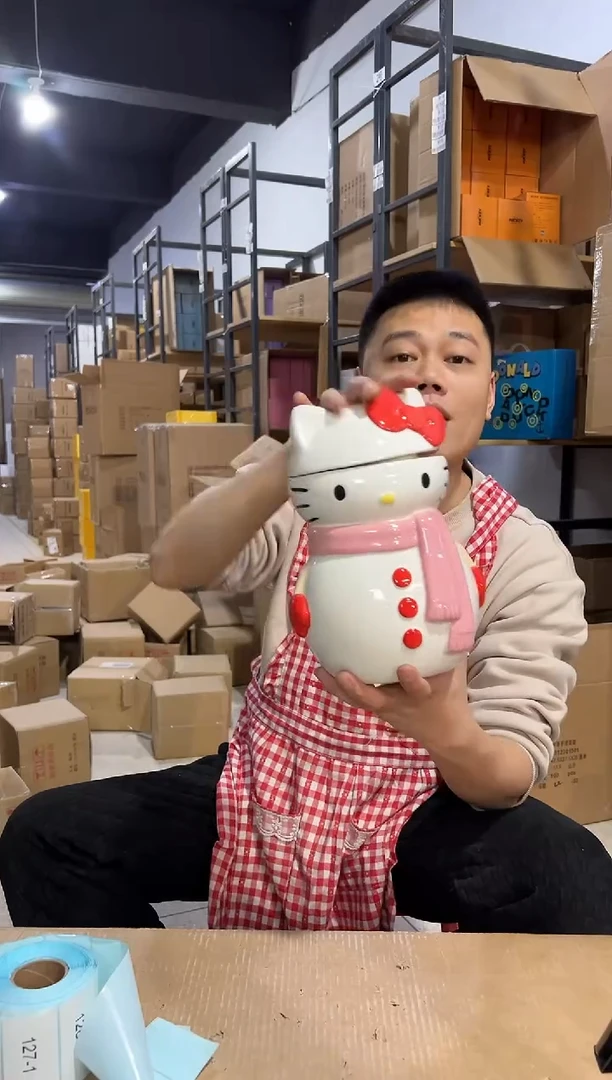 【闪购商品】杯圣诞雪人围巾kt储物罐