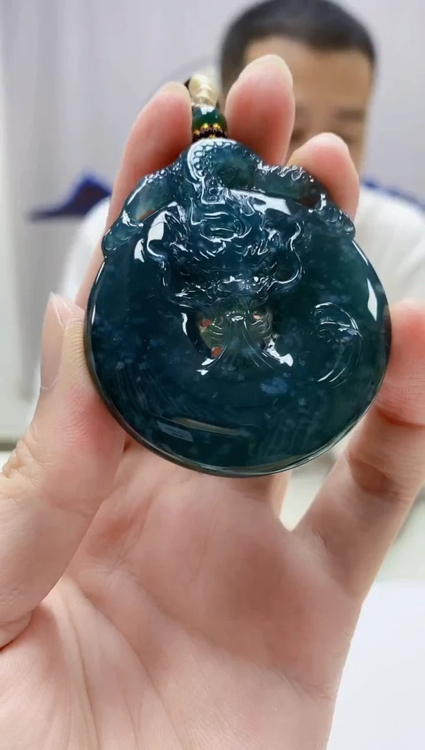 定制翡翠未镶嵌4898zm-毛货挂件20龙牌