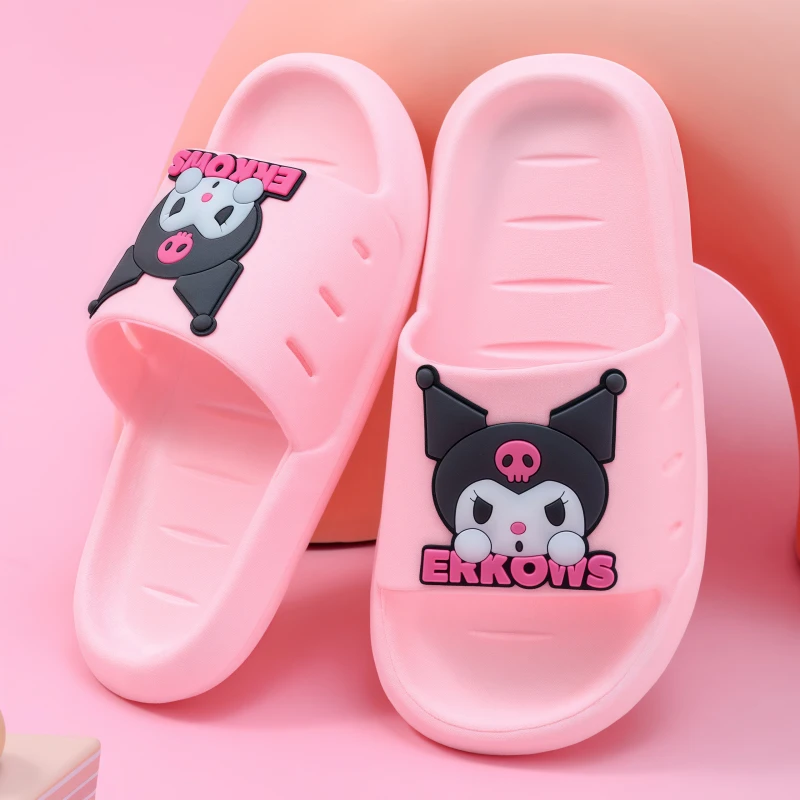 库洛米女童拖鞋夏公主风居家室内洗澡防滑软底一字拖可爱卡通凉拖