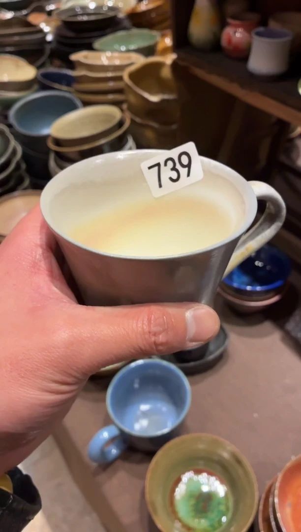 瓷片风**狼739裸烧灰白咖啡杯1个