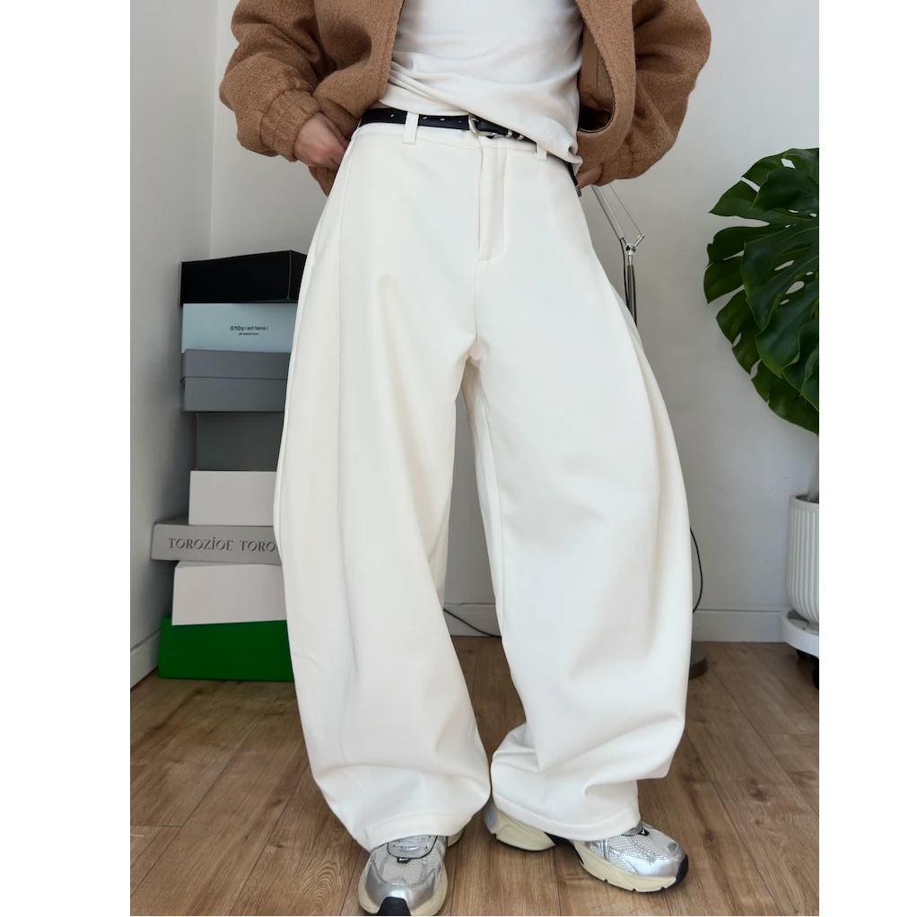 方人也有秋冬重磅 54天丝 46棉混纺 休闲裤男宽松香蕉裤廓形