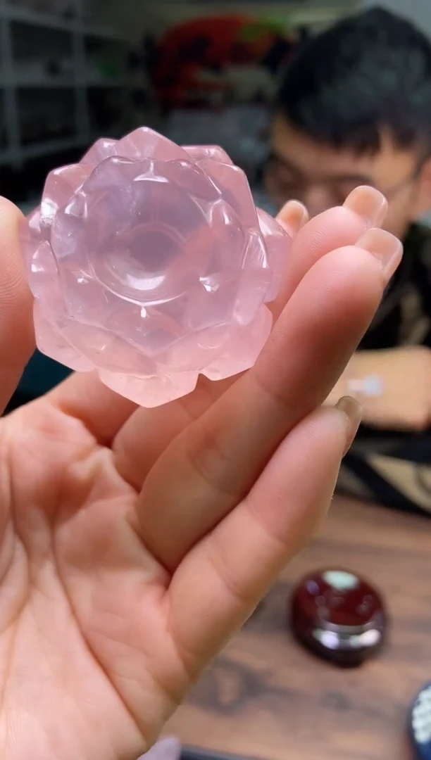 【闪购商品】水晶摆件7.4+/705未镶嵌粉莲花