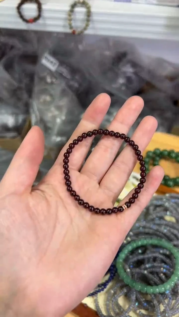 【闪购商品】石榴石手链未镶嵌石榴石配件小米珠手链[0569]