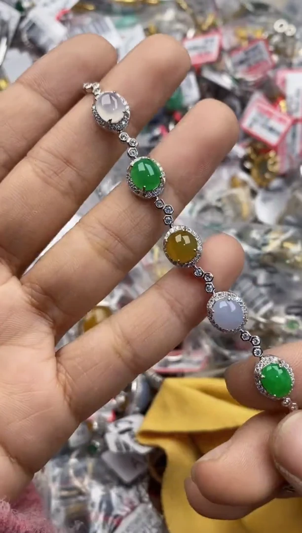 银S925镶嵌戒指翡翠333----9