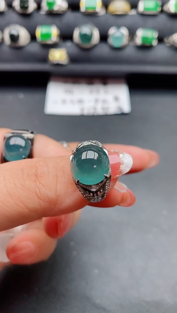 【闪购商品】翡翠戒指银S925镶嵌111111