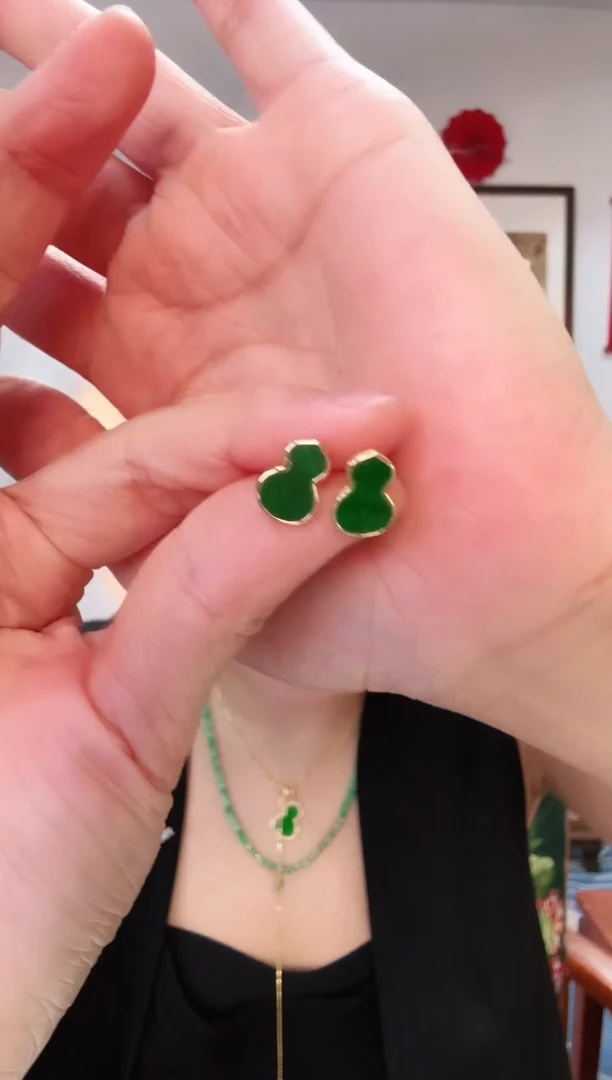 【闪购商品】翡翠耳饰银S925镶嵌耳饰