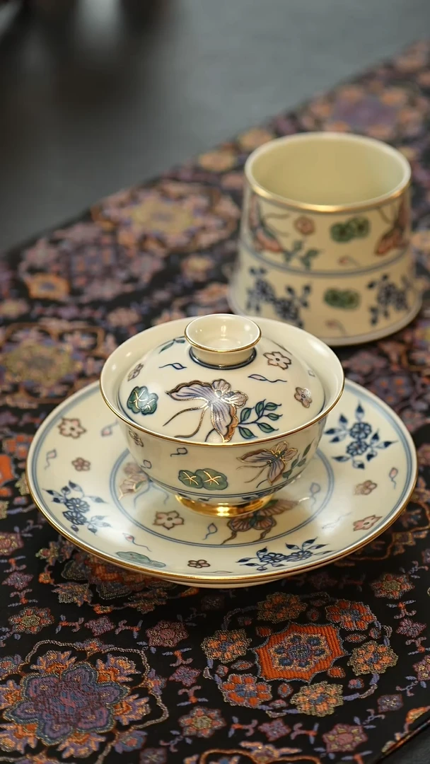 瓷片 雨溪山房 三件套