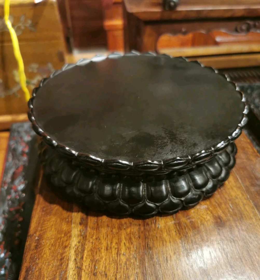 紫光檀莲花底座直径16