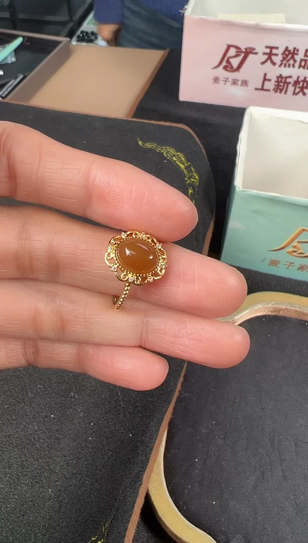 银S925镶嵌戒指和田玉多样性发1