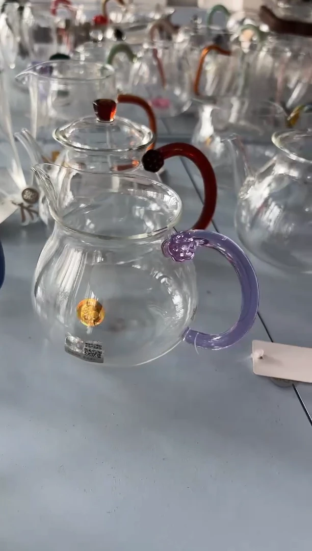 手工艺品玻璃禾器青莲壶紫色普通盒