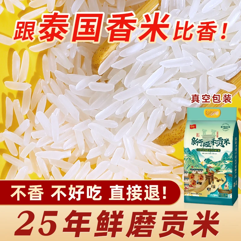 新干䅉禾贡米长粒香米猫牙米2025井冈山农家籼米新米贡米2.5kg