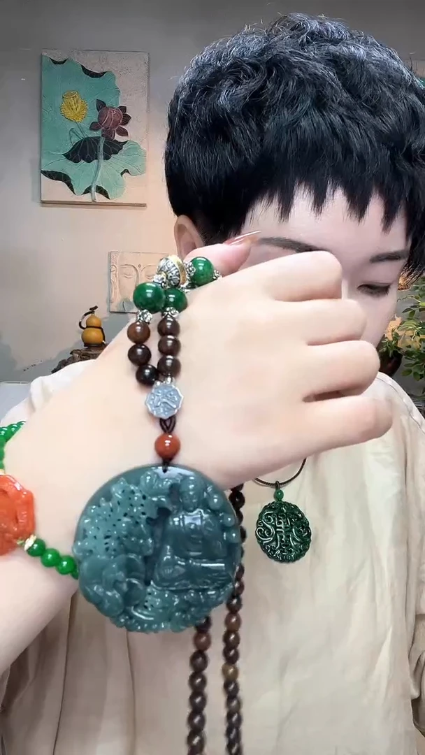 吊坠(赠链)合金翡翠陈*冉025