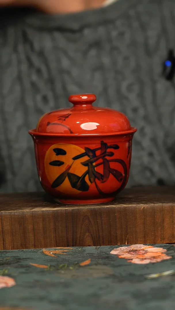 杯釉下彩手工手绘同款陶器