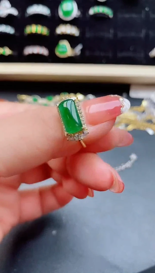 【闪购商品】翡翠戒指银S925镶嵌12121